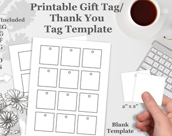 Printable Gift Tag 1.75 X 3 Blank Tags, Favor Tags, Thank You Tags ...