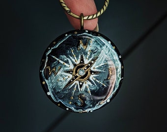 Kili's Compass- Hand Painted Dog Tag/Key Chain/Pendant