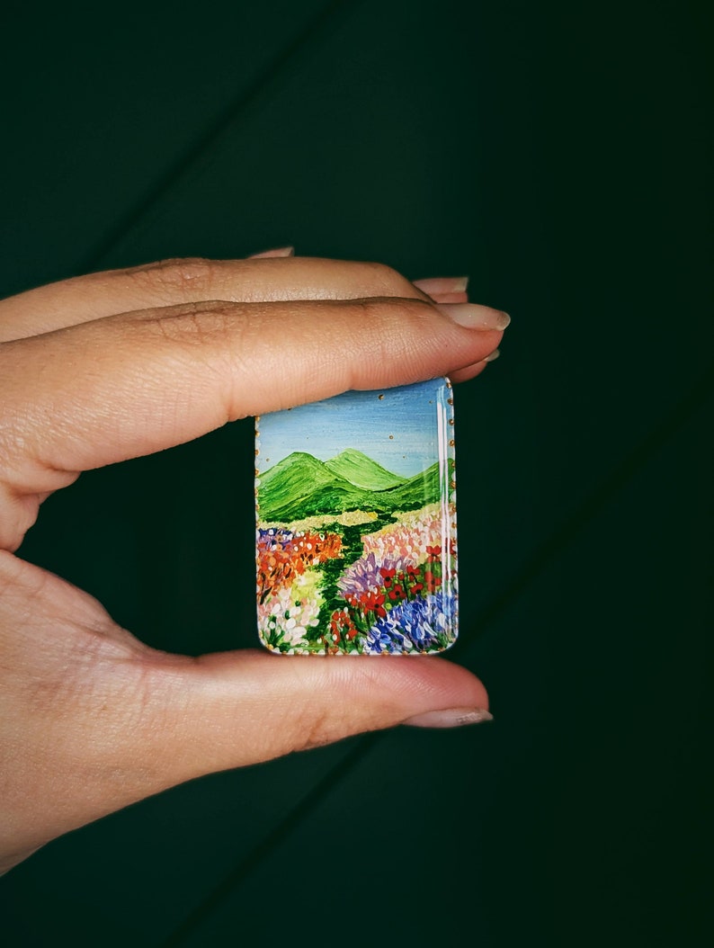 Magnet-Whimsical-Hand Painted Rolling Hills