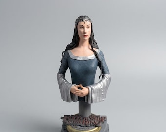 Elven Princess Bust Figurine,High Elf Queen Statue, Elegant Fantasy Female Bust,Celestial Maiden Desktop Decor Collectible Elven Art Display