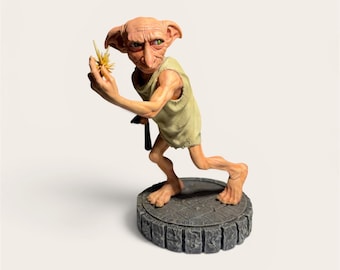 Free Elf Figure, Hand Painted Magical Creature Model, Sock Loving Loyal Friend 3D Printed Statue, Cute Fantasy Companion, Magic Movie Decor,