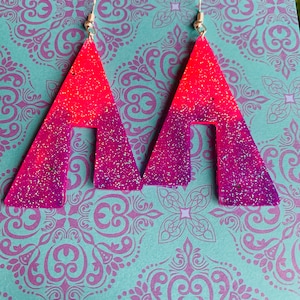 Neon Pink & Purple Geometric Earrings!