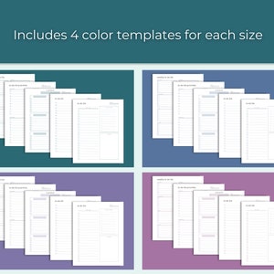 May include: Four different color variations of printable to-do list templates. Each template includes a section for "To Do Today" and a section for "Notes".