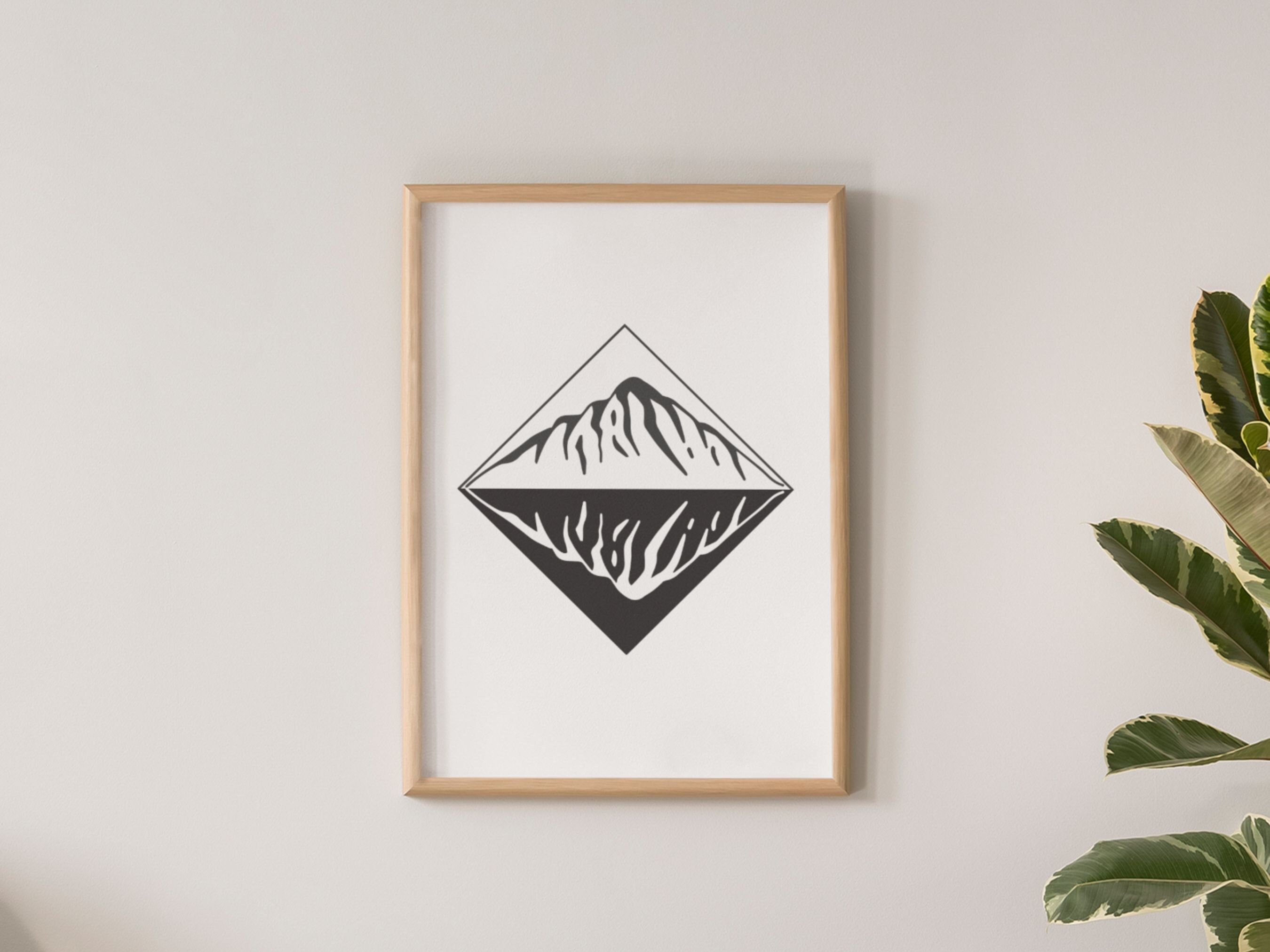 Mountain Wall Art Printable Black and White Wall Art Minimalist ...