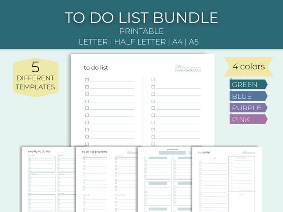 To Do List Printable, To-Do List Template, Daily To Do List, Printable Checklist,  Task List, Daily Checklist, Chore List, Printable PDF