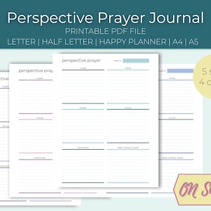 Perspective Prayer Journal Prompt / Prayer Planner Insert / Letter, Half Letter, Happy Planner, A4, A5 / Digital Printable PDF