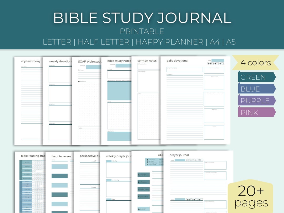 Bible Study Journal Printable, Prayer Journal, Christian Planner, Faith ...