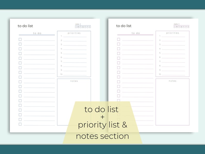May include: A printable to-do list template with sections for to-do items, priorities, and notes. The template has a simple design with a white background and black text.