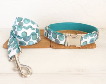 Print Dog Collar and Leash, Summer Dog Collar, Dog collar with leash