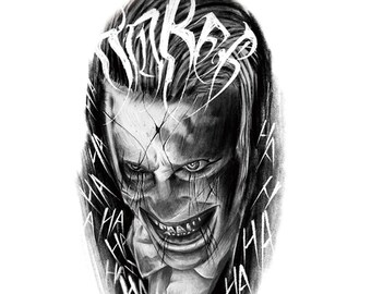 Joker Temporary Tattoos Etsy Joker Temporary Tattoos Etsy