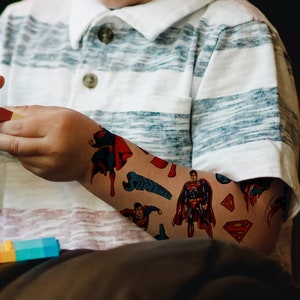 Superhero temporary tattoos for kids