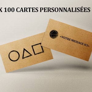x100 cartes invitation Squid Game personnalisés