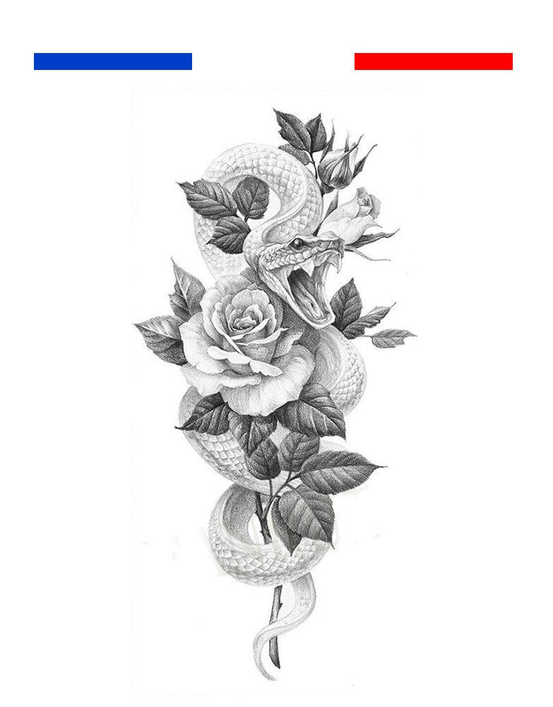 Realistic Snake Pink Temporary Tattoo Etsy