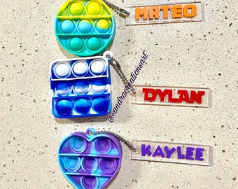 Personalized fidget popper, Fidget Keychain Fidget pop it, bubble popper, Pop Keychain with Name, mini pop it, Keychain mini pop it, keychain