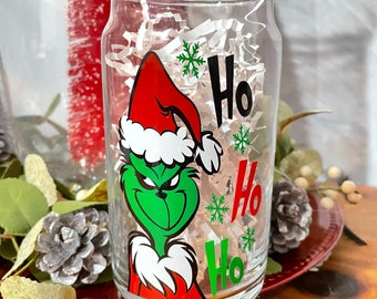 Grinch Bier Glas / Grinch Glas / Grinch Glas Glas / Modeglas Glas / Kann Bier Grinch / Grinch Kann Bier / Bierdose / Grinc