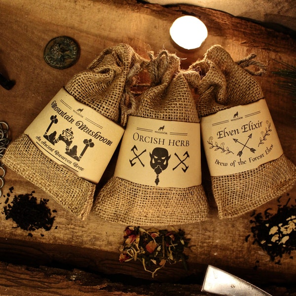 Fantasy Races Collection - Orcish, Elven and Dwarven Tea - Fantasy, Medieval, Gaming, LARP, Bookish Inspired
