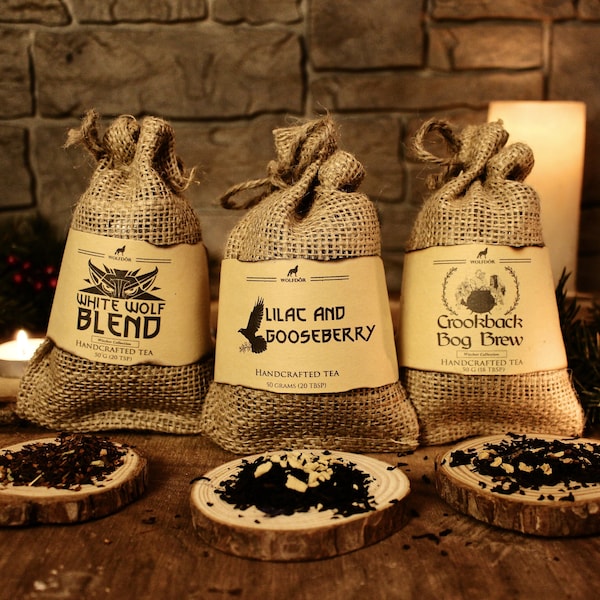 Witcher Collection - 3 Pack Gaming Tea Inspired by Medieval, Fantasy, Gamer - Apple Cinnamon Rooibos, Chai, Maple Earl Grey