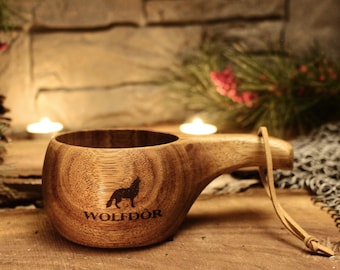 Handcrafted Kuksa Mug - Viking, Nordic, Old Norse, Ragnar, Medieval, Fantasy, Skyrim, Bushcraft Inspired