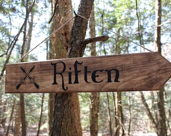 Riften Sign - Handcrafted Skyrim, Elder Scrolls, Fantasy, Lore, Gaming, Medieval, Bookish, Witch, Gamer Inspired