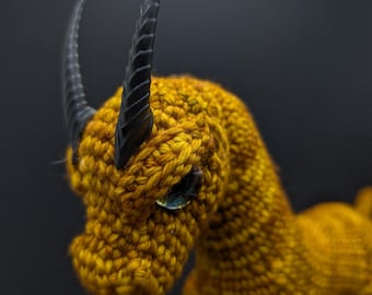 Scimitar Antlers - 50mm/2" BLACK resin antlers, horns for crochet and amigurumi projects