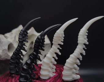 Shadowlands horns - 55mm horns for crochet and amigurumi projects - white, black, glow