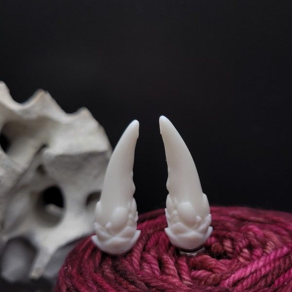 Deepholm horns - approx. 40mm resin horns for amigurumi or crochet creatures