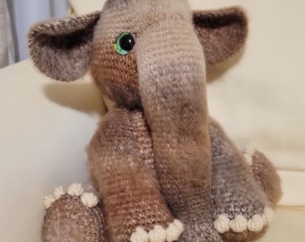 Fuzzy brown mammoth stuffed toy - crochet or amigurumi keepsake