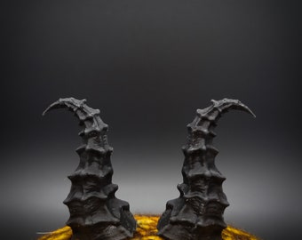 Pumpkin King horns - 40mm/1.5" BLACK resin horns for crochet and amigurumi projects