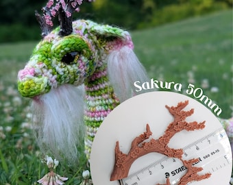 Sakura - Painter's Series Horns/Antlers - unpainted, highly detailed accessories for amigurumi, dolls, sculptures