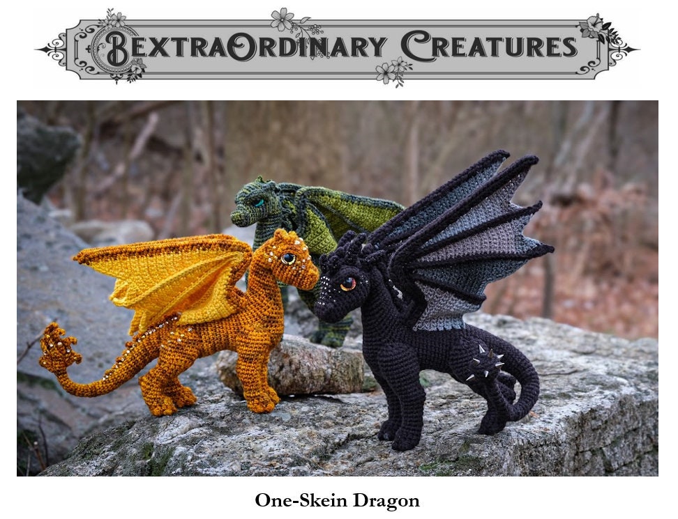 One-skein Dragon - Intermediate/advanced PDF Crochet Pattern for