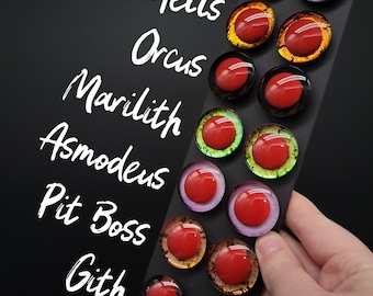 Boss Fight series - 3D sinker-style eyes with red pupils, sized 14mm to 30mm, for amigurumi and stuffed toys