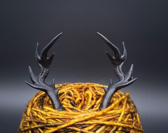 Maharaja Antlers - 50mm/2" WHITE or BLACK resin antlers for crochet and amigurumi projects