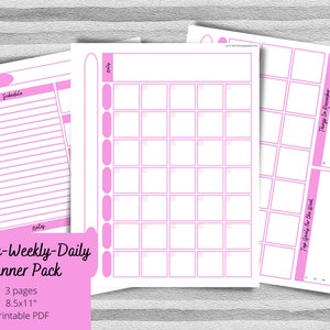 Monats-/Wochen-/Tagesplaner-Paket (Pink)