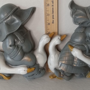 Pair of Vintage Homco Burwood Products Boy & Girl Wall Plaques