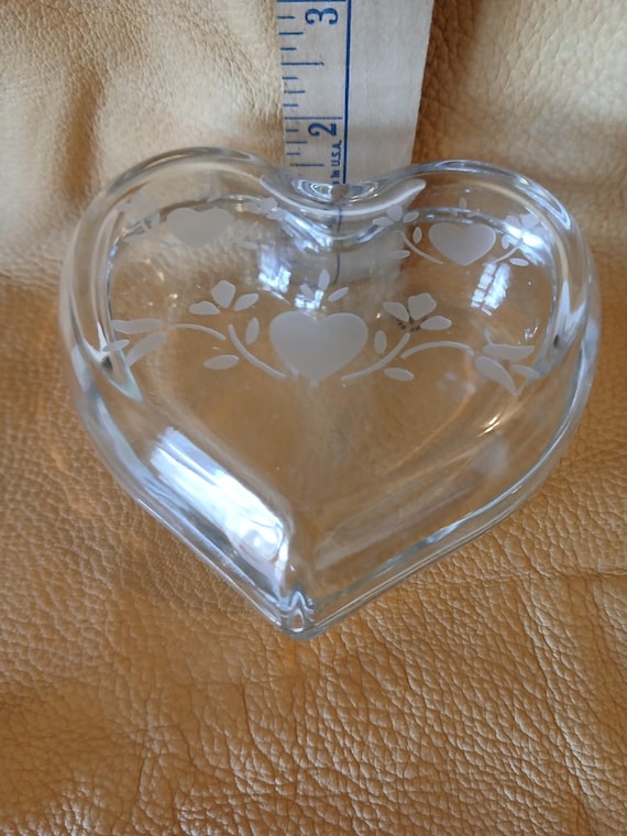 Cut Glass Crystal Heart Trinket Box