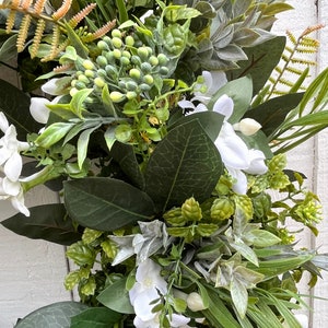 Year-Round All Season Wreath For Front Door, White Stephanotis Spring Summer Wreath for Front Door, Wedding Home Decor Gift image 3