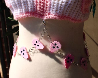 Pink Ghost Body Chain Accessory