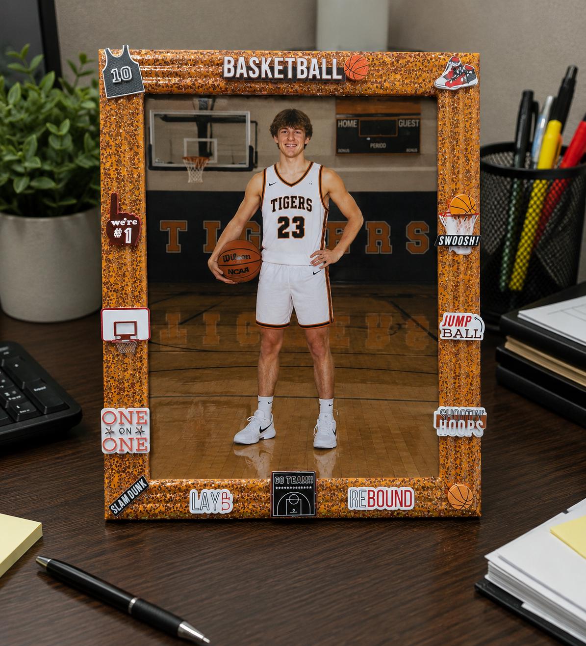 8x10 Basketball picture frame, girls team gift,sports photo frame