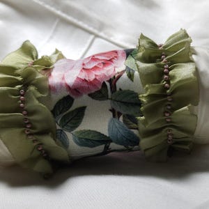 Handmade Pincushion - Rose and Green