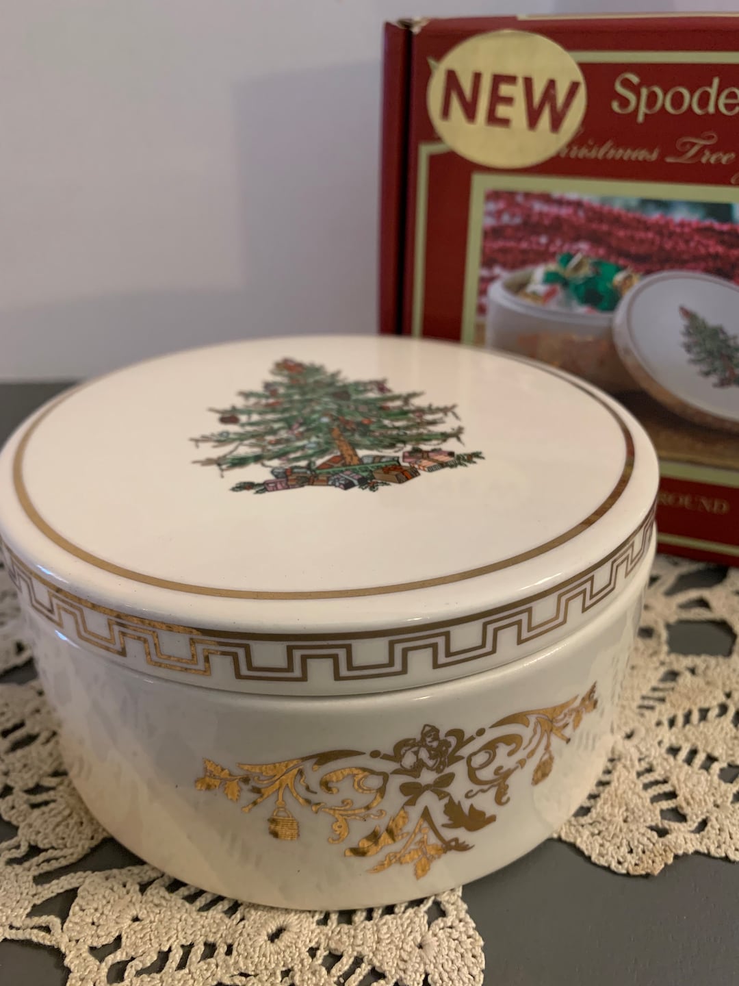 Spode Christmas Tree Gold Covered Box Etsy