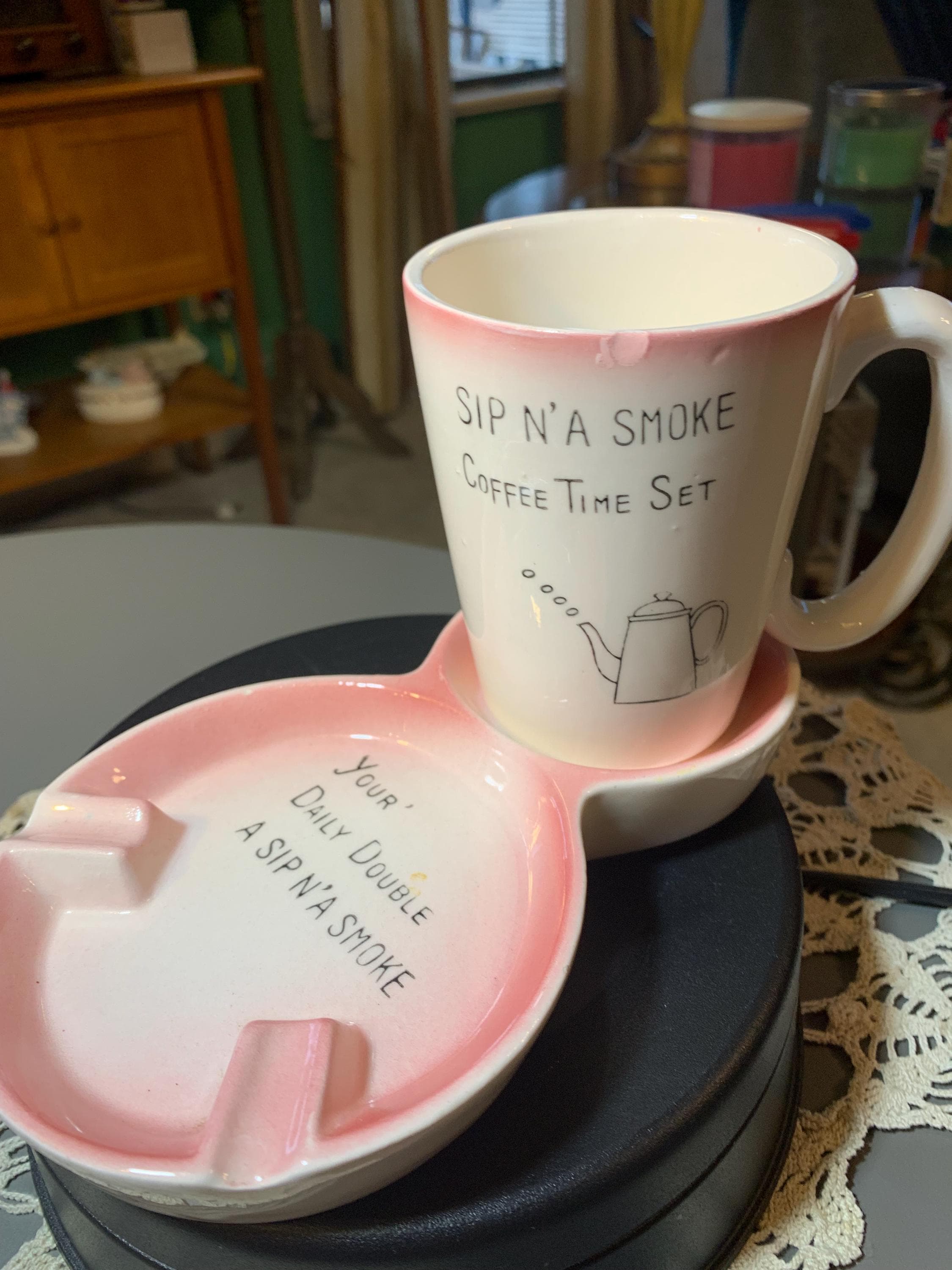 espresso cup with cigarette holder Coffee Cup Ashtray