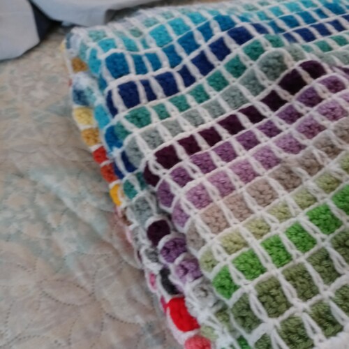 Rainbow inspired colorfull throw shops blanket