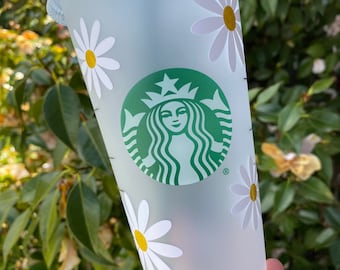 Daisy Flower Personalized Starbucks Cup / Coffee Cup / Gift Ideas / Custom Gift / Birthday / Bride to Be / Christmas / Daisies