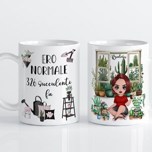 I was normal 5 succulents ago - Personalized mug with succulents Gift idea for a cactus lover friend - Mug with cactus and succulents