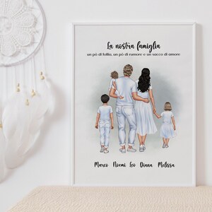 Personalized Large Family Poster - Family Wall Art with Children - Home Decor Gift Idea - Personalized Family and Children Gift