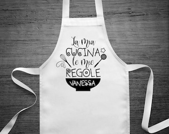 Delantal personalizado con nombre - Mi cocina mis reglas - Idea de regalo para el Día de la Madre, regalo para amiga, hermana