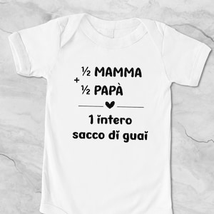 Funny Newborn Bodysuit - Half Mommy, Half Daddy, Whole Bag of Trouble - Boy or Girl Newborn Gift Idea - Newborn Gift - Onesie