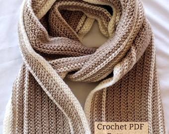 Hawthorne Crochet Scarf Pattern: Easy Herringbone Stitch (Digital PDF)