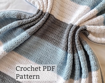 Patrón de crochet para manta de bebé Avery: Diseño fácil y hecho a mano (PDF)