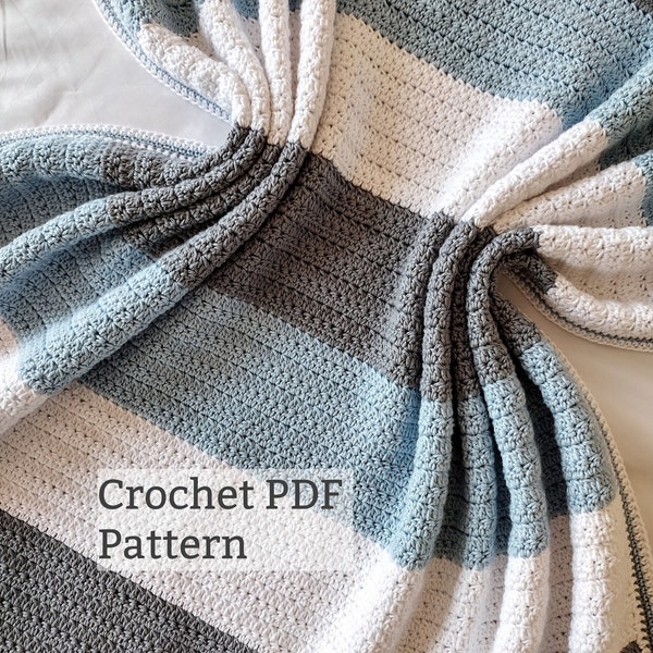 Digital PDF Crochet Blanket Pattern, Avery Baby Blanket, Easy Crochet Blanket Pattern, Handmade Crochet, Printable Pattern